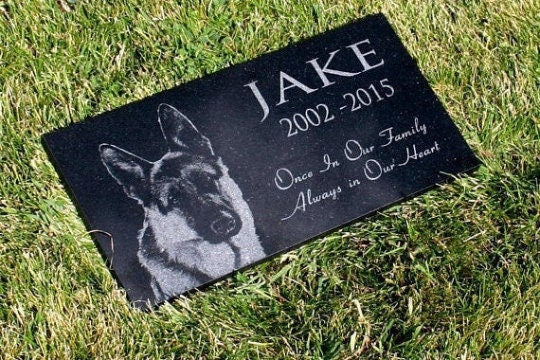 Pet Memorial Stone Grave Marker Granite Headstone Custom Photo Personalized Engraved Garden Memorial Optional Heavy Base Stand