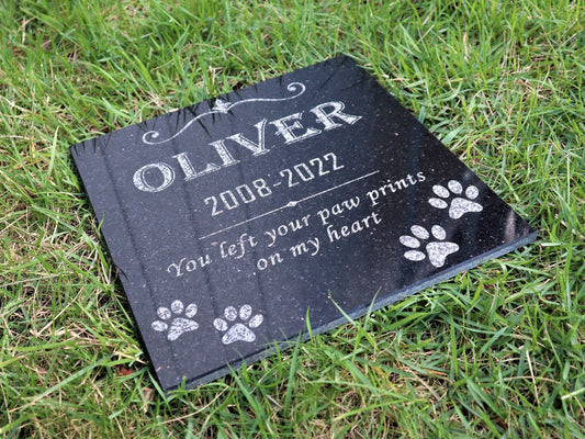 Custom Pet Memorial Stone Black Granite Personalized 6x12 12x12 12x18 12x24 Dog Memorial Pet Grave Marker for Dog Cat Horse Lizard Headstone