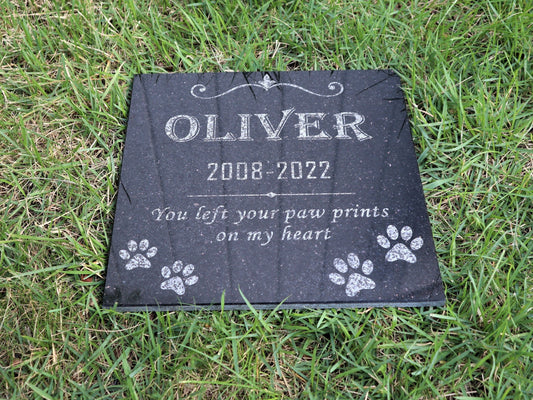 Custom Pet Memorial Stone Black Granite Personalized 6x12 12x12 12x18 12x24 Dog Memorial Pet Grave Marker for Dog Cat Horse Lizard Headstone