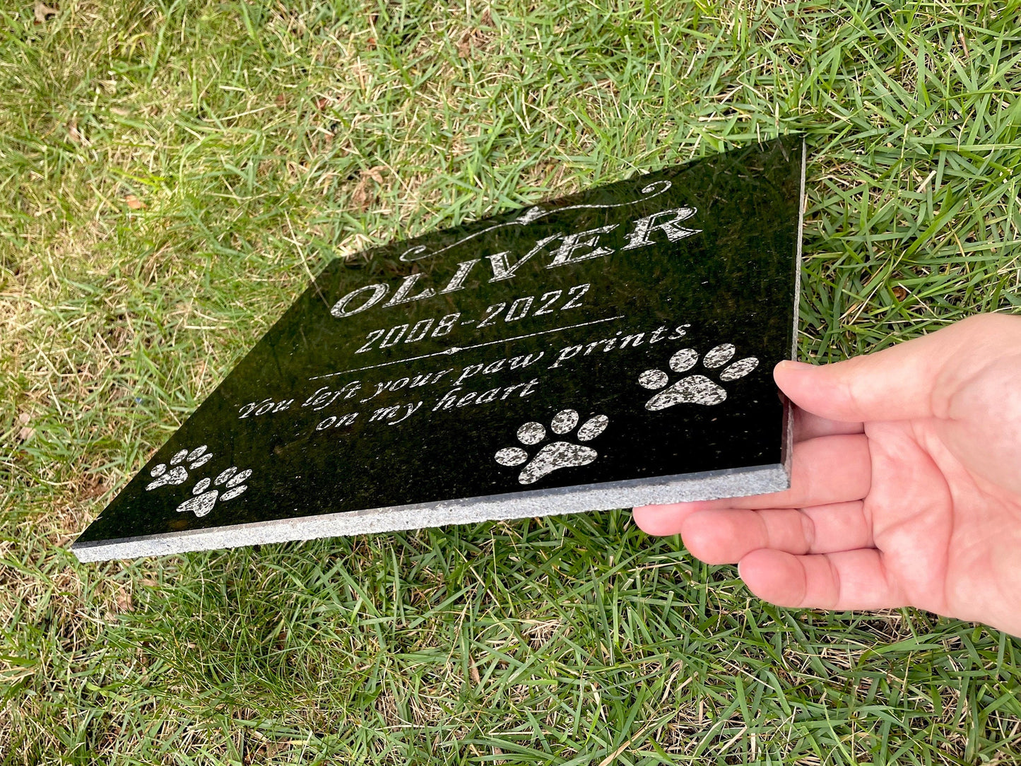 Custom Pet Memorial Stone Black Granite Personalized 6x12 12x12 12x18 12x24 Dog Memorial Pet Grave Marker for Dog Cat Horse Lizard Headstone
