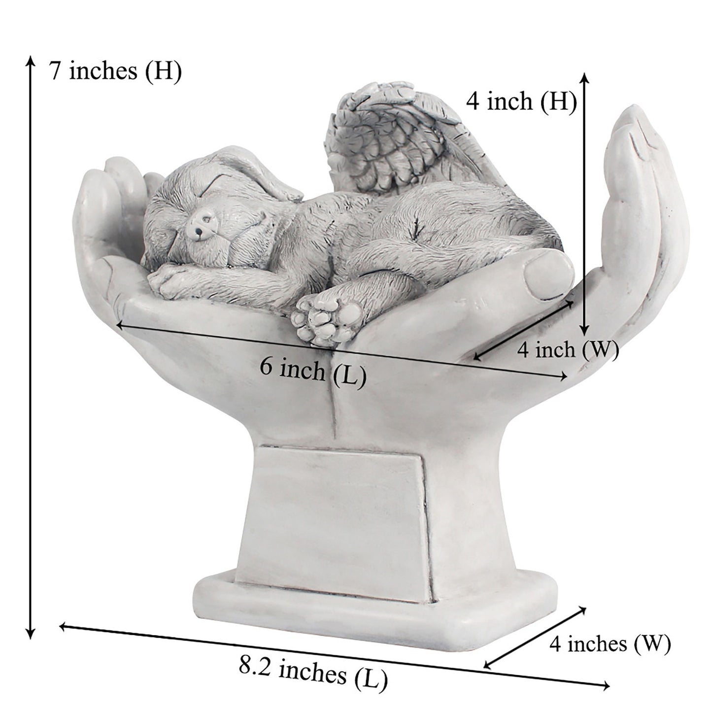 Personalized Dog Pet Grave Markers Memorial Angel Statue Stone, Dog Pet Headstone Garden Stone,in Loving Memory of Pet Lost Gift, 7 Inch(H)