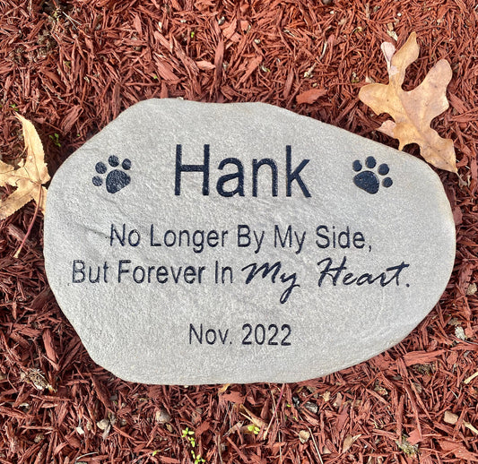 Custom Pet Memorial Stone – Personalized Grave Marker for Dog, Cat or Any Pet – Outdoor Headstone with Name and Dates