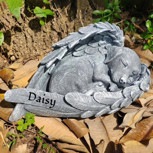 Personalized Angel Dog Memorial Stone, Loss of Dog Memorial Gift, Angel Dog Grave Markers with Name, Dog Headstone Tombstones Garden Stone