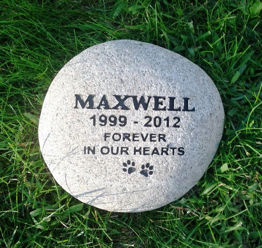 Pet headstone 11"- xl pet memorial - custom engraved - these are real rock - not resin - river rocks perfect for engraving.