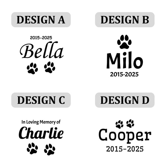 Custom Pet Memorial Stone – Personalized River Rock - Dog or Cat Grave Marker | 4 Designs & 4 Sizes | Engraved Outdoor Pet Tribute S/M/LG/XL