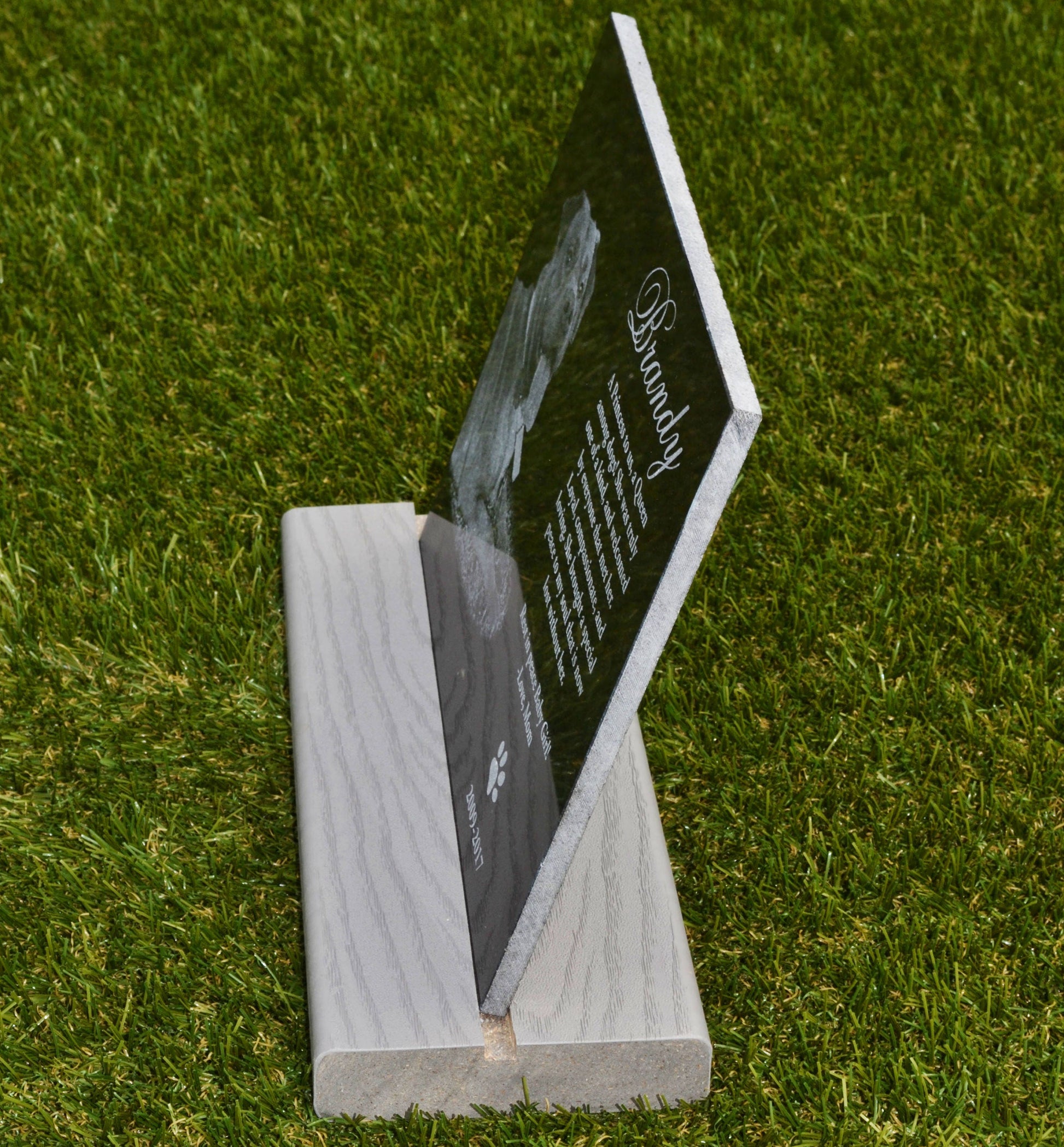 12x6 memorial Dog Tombstone, pet memorial with your dog/pet picture, graver marker, pet stone, dog headstone, ships for FREE within the US