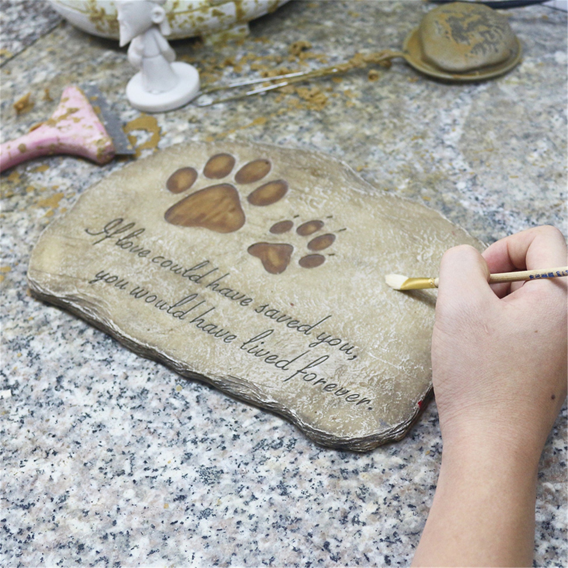 Pet Memorial Stones Dog Memorial Stones, Paw Prints Pet Dog Garden Stones Grave Markers Loss Stones Perfect Pet Dog Memorial Gift Loss Gift