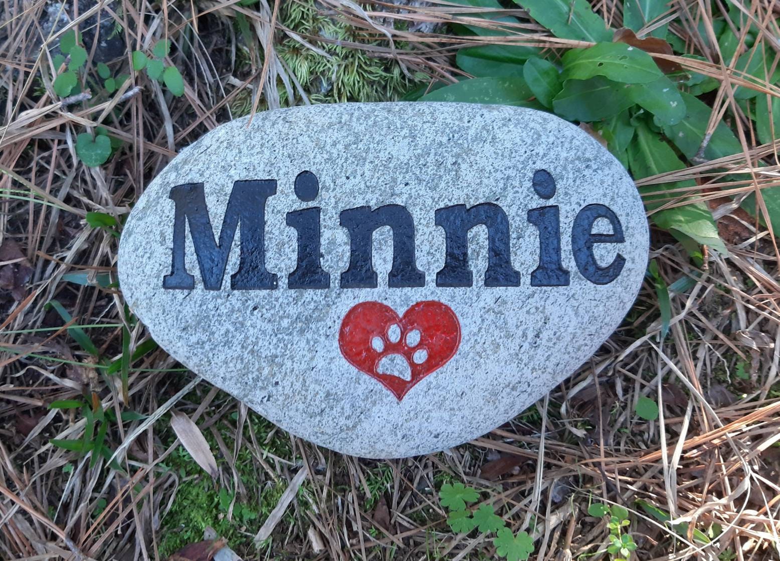 Pet Memorial Stone Cat or Dog 7 inch Personalized engraved medium river stone, pet gravestone, pet marker, pet remembrance stone, pet gift