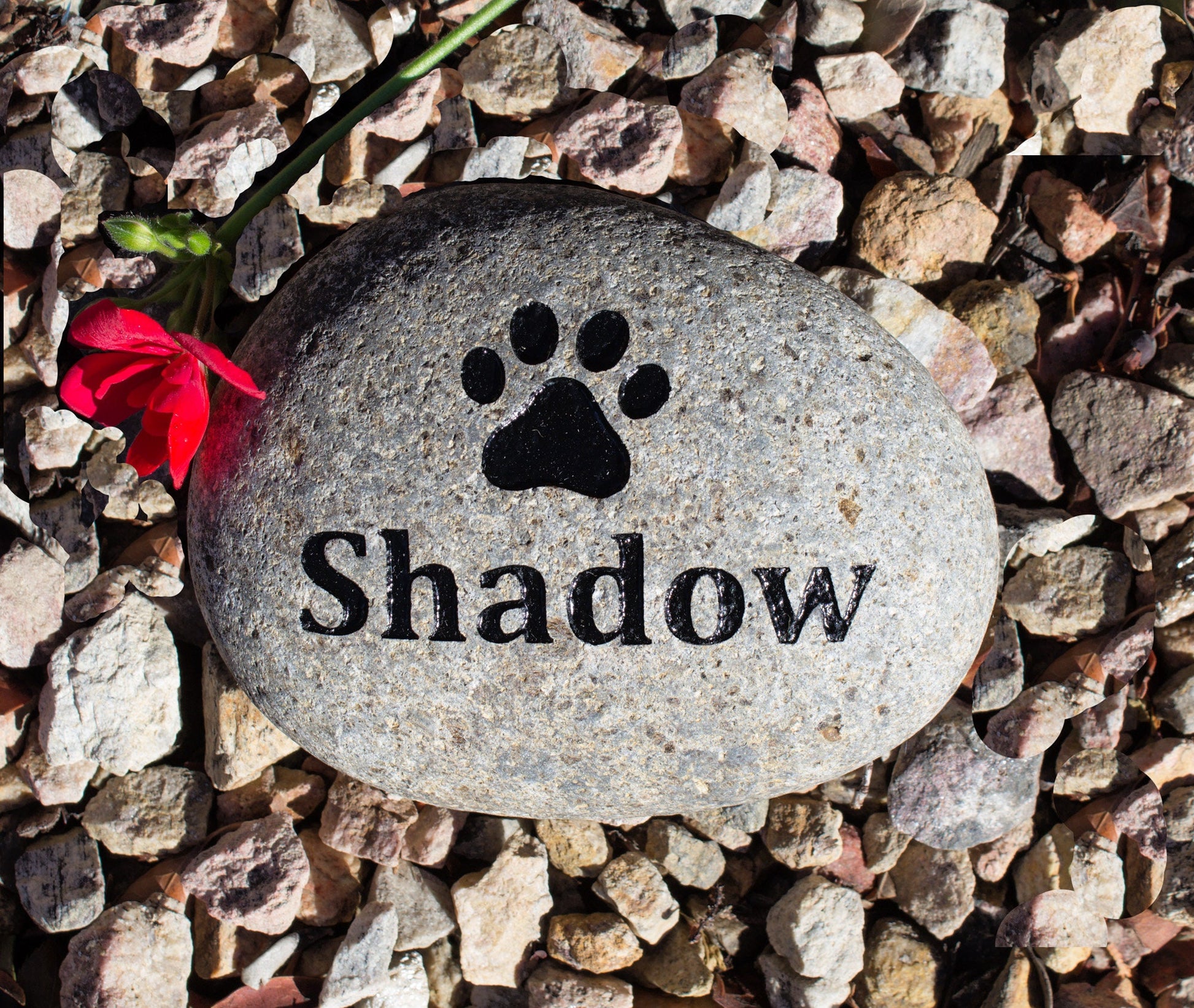 DOG PAW, Pet memorial stone, River stone, Rock, Engraved, Marker, Gift, Personalized, Pet Rock, Free shipping