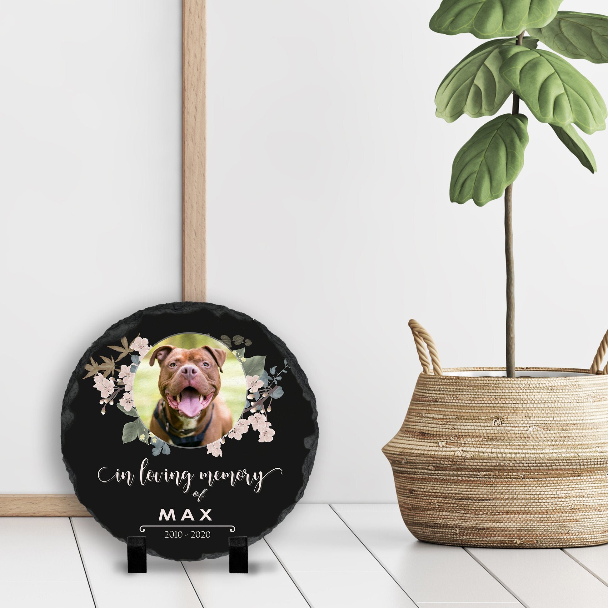 Pet Memorial Stone with Photo, 7 Sizes, 6 Designs | Pet Grave Marker, Pet Headstone | Dog Memorial Stone, Garden Memorial Stone,Weatherproof