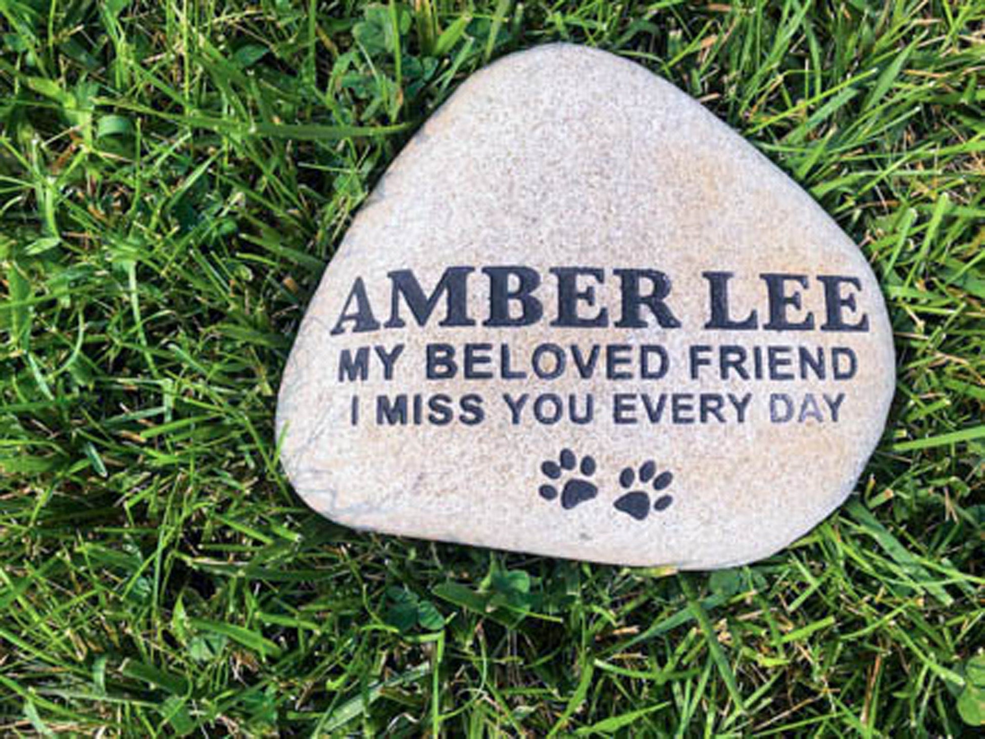 Pet headstone 11"- xl pet memorial - custom engraved - these are real rock - not resin - river rocks perfect for engraving.