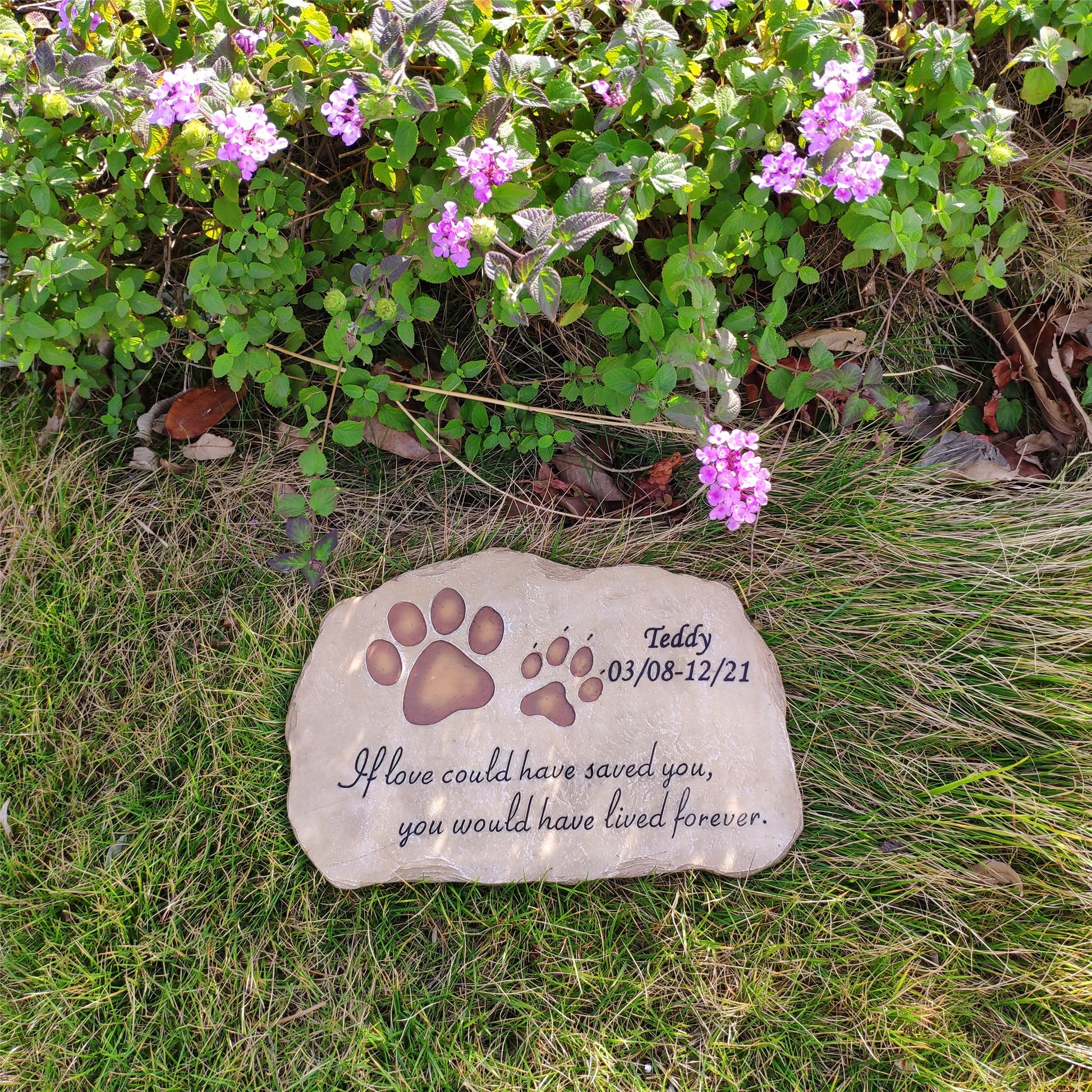 Pet Memorial Stones Dog Memorial Stones, Paw Prints Pet Dog Garden Stones Grave Markers Loss Stones Perfect Pet Dog Memorial Gift Loss Gift