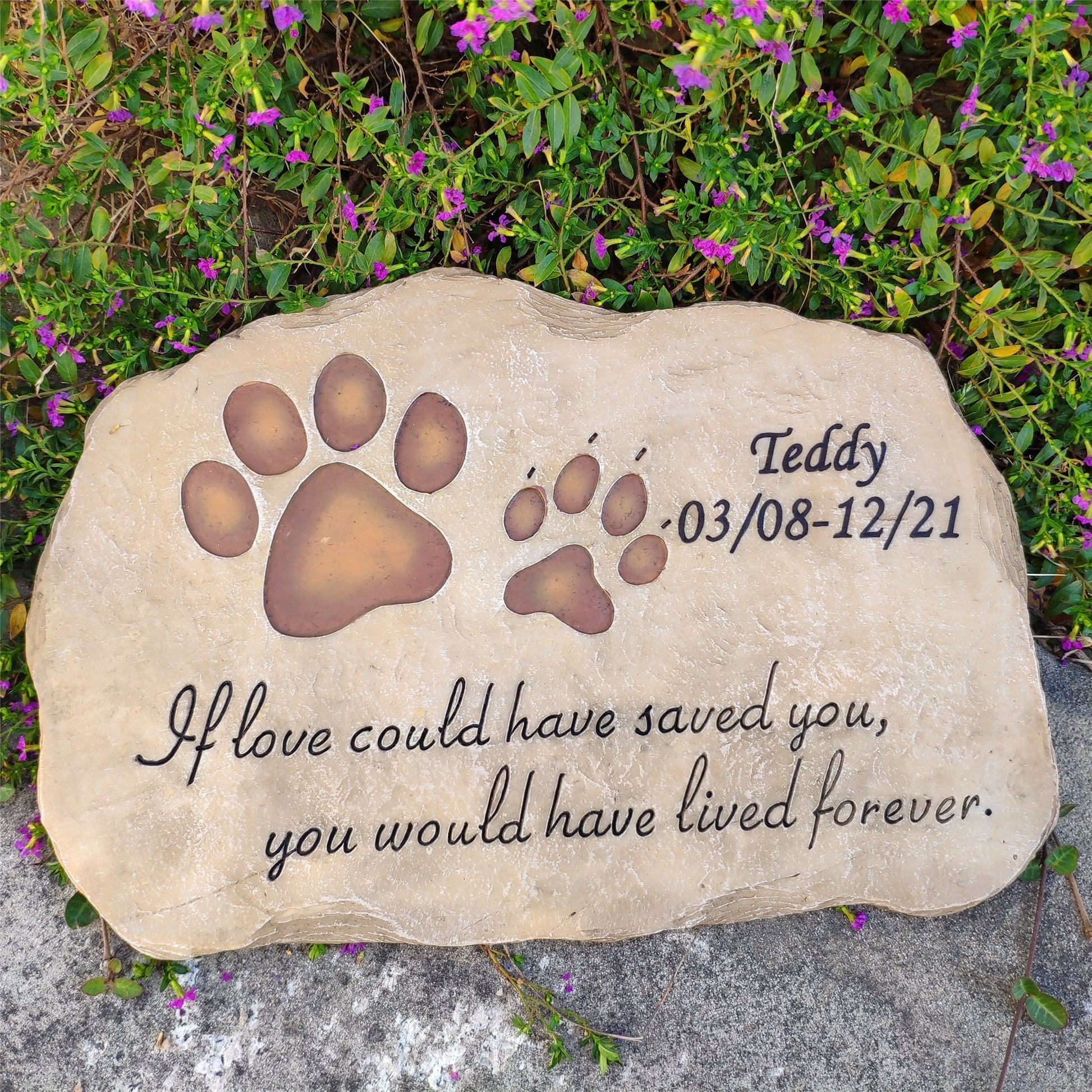 Pet Memorial Stones Dog Memorial Stones, Paw Prints Pet Dog Garden Stones Grave Markers Loss Stones Perfect Pet Dog Memorial Gift Loss Gift