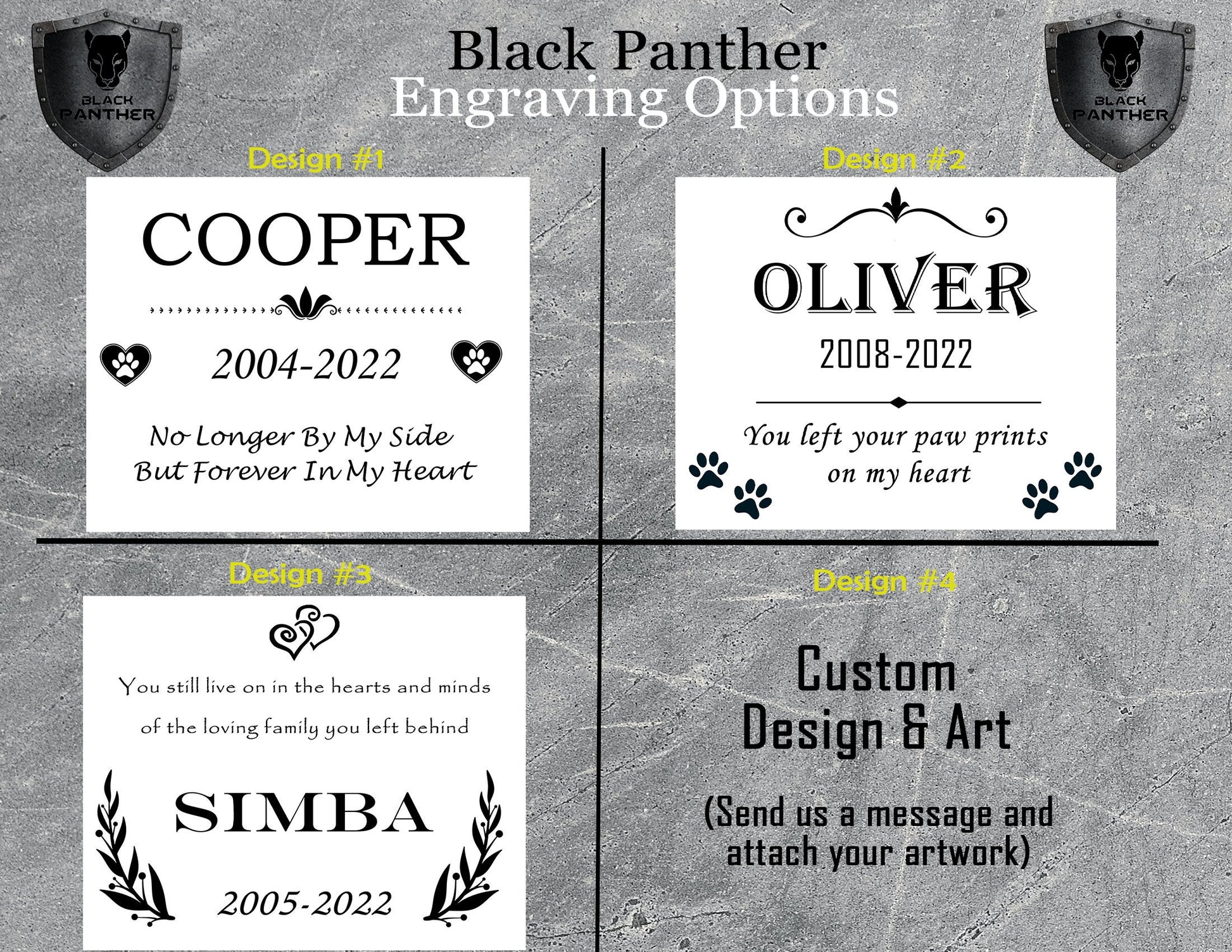 Custom Pet Memorial Stone Black Granite Personalized 6x12 12x12 12x18 12x24 Dog Memorial Pet Grave Marker for Dog Cat Horse Lizard Headstone