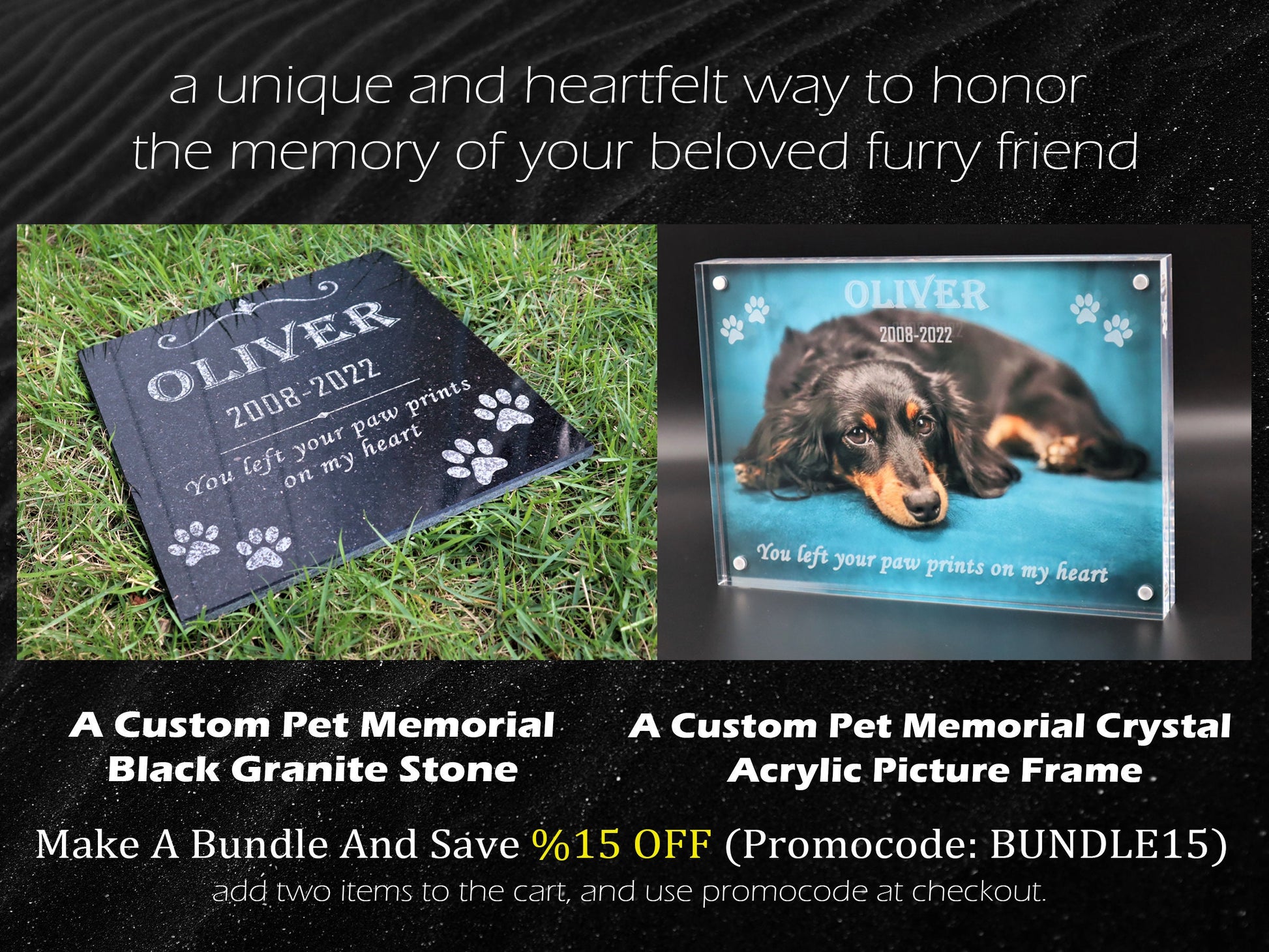Custom Pet Memorial Stone Black Granite Personalized 6x12 12x12 12x18 12x24 Dog Memorial Pet Grave Marker for Dog Cat Horse Lizard Headstone
