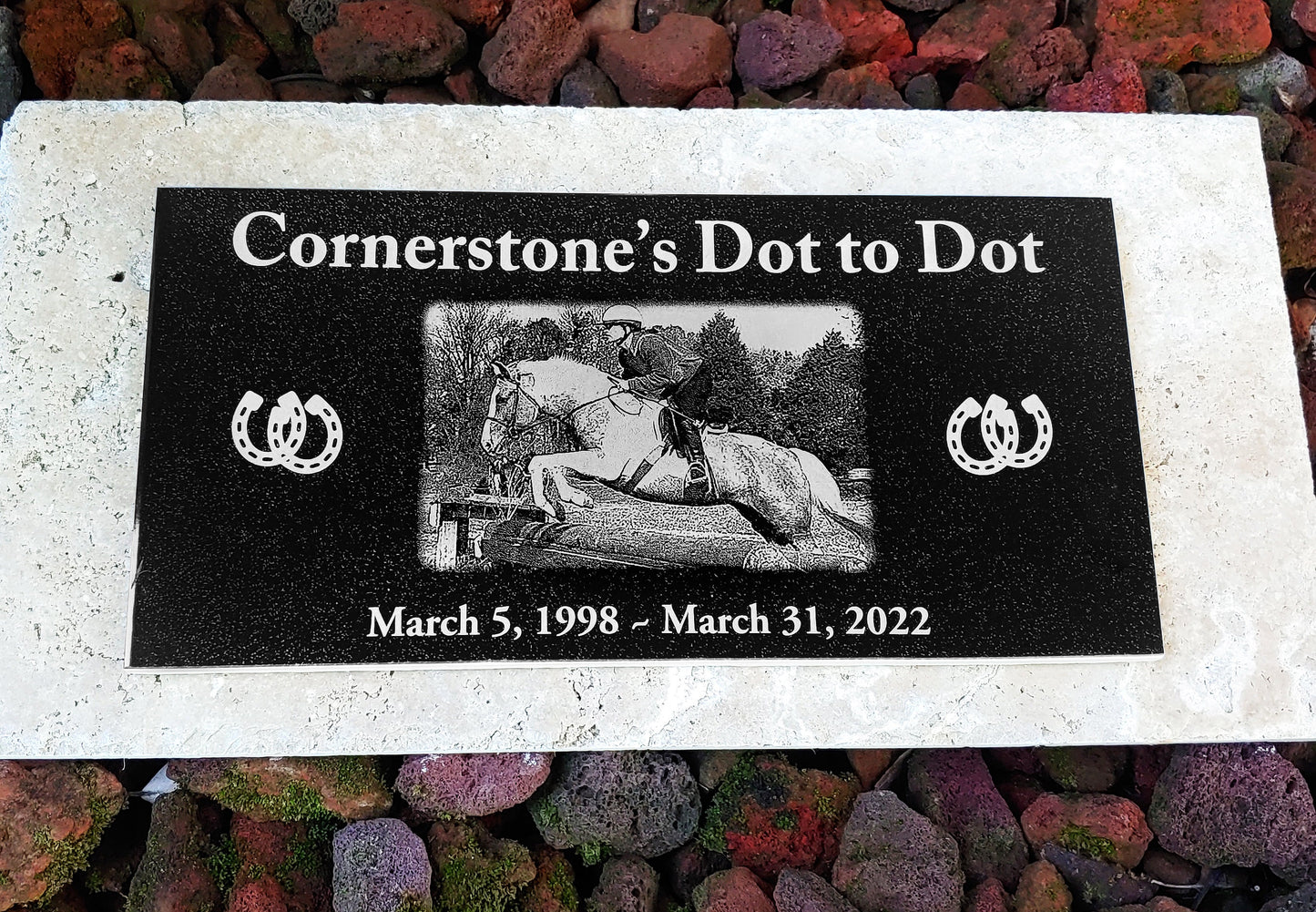 12x6 memorial Dog Tombstone, pet memorial with your dog/pet picture, graver marker, pet stone, dog headstone, ships for FREE within the US