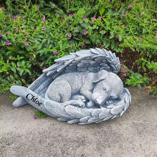 Personalized Angel Dog Memorial Stone, Loss of Dog Memorial Gift, Angel Dog Grave Markers with Name, Dog Headstone Tombstones Garden Stone
