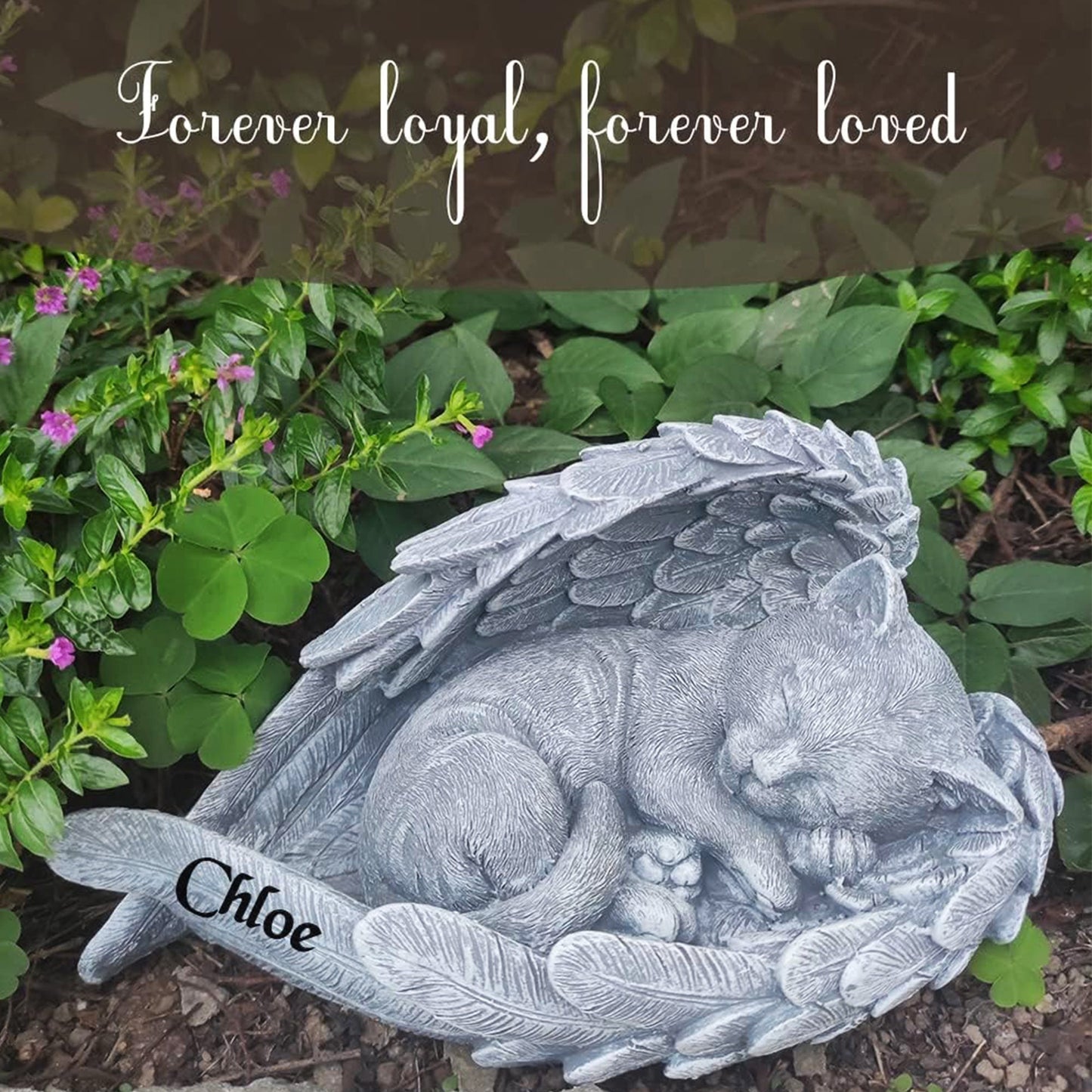 Personalized Angel Cat Memorial Stone, Loss of Cat Memorial Gift, Angel Cat Grave Markers with Name, Cat Headstone Tombstones Garden Stone