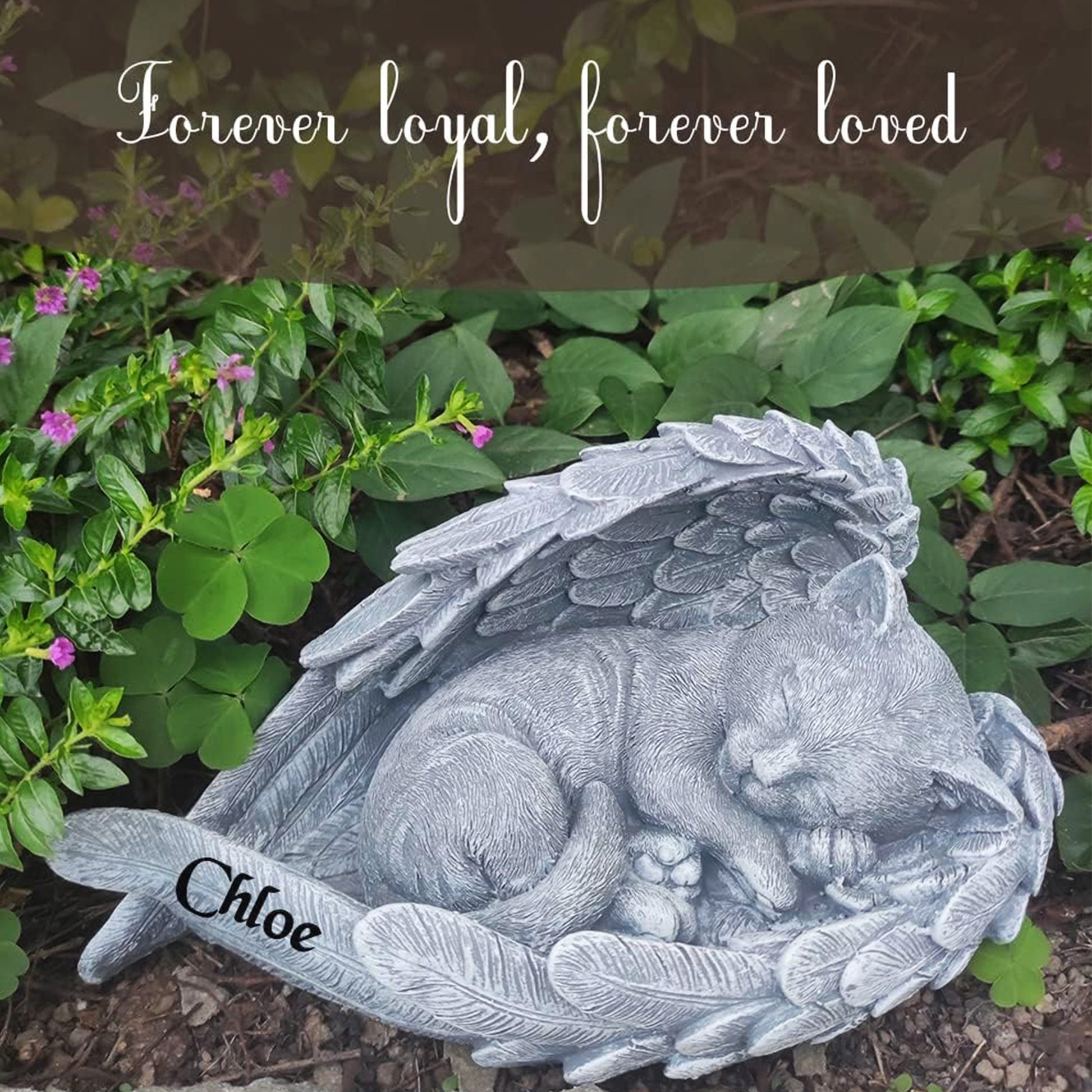 Personalized Angel Cat Memorial Stone, Loss of Cat Memorial Gift, Angel Cat Grave Markers with Name, Cat Headstone Tombstones Garden Stone