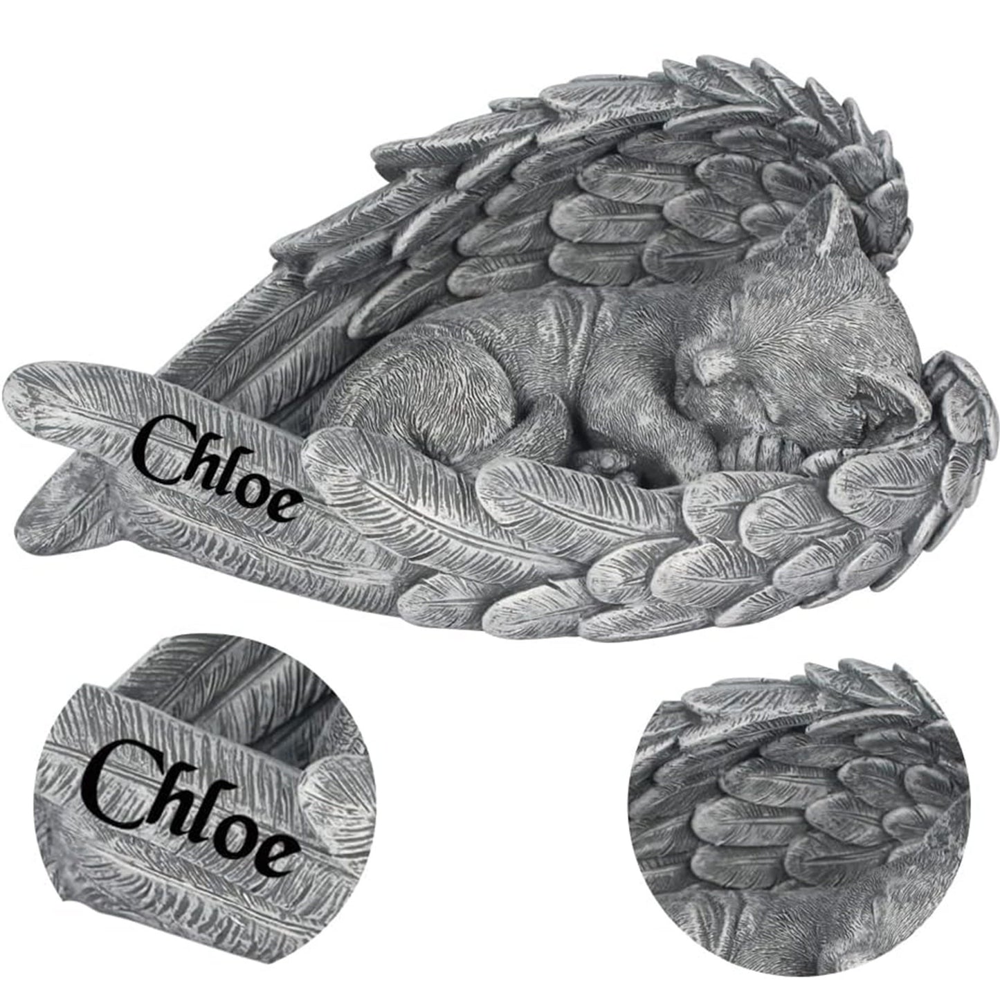 Personalized Angel Cat Memorial Stone, Loss of Cat Memorial Gift, Angel Cat Grave Markers with Name, Cat Headstone Tombstones Garden Stone