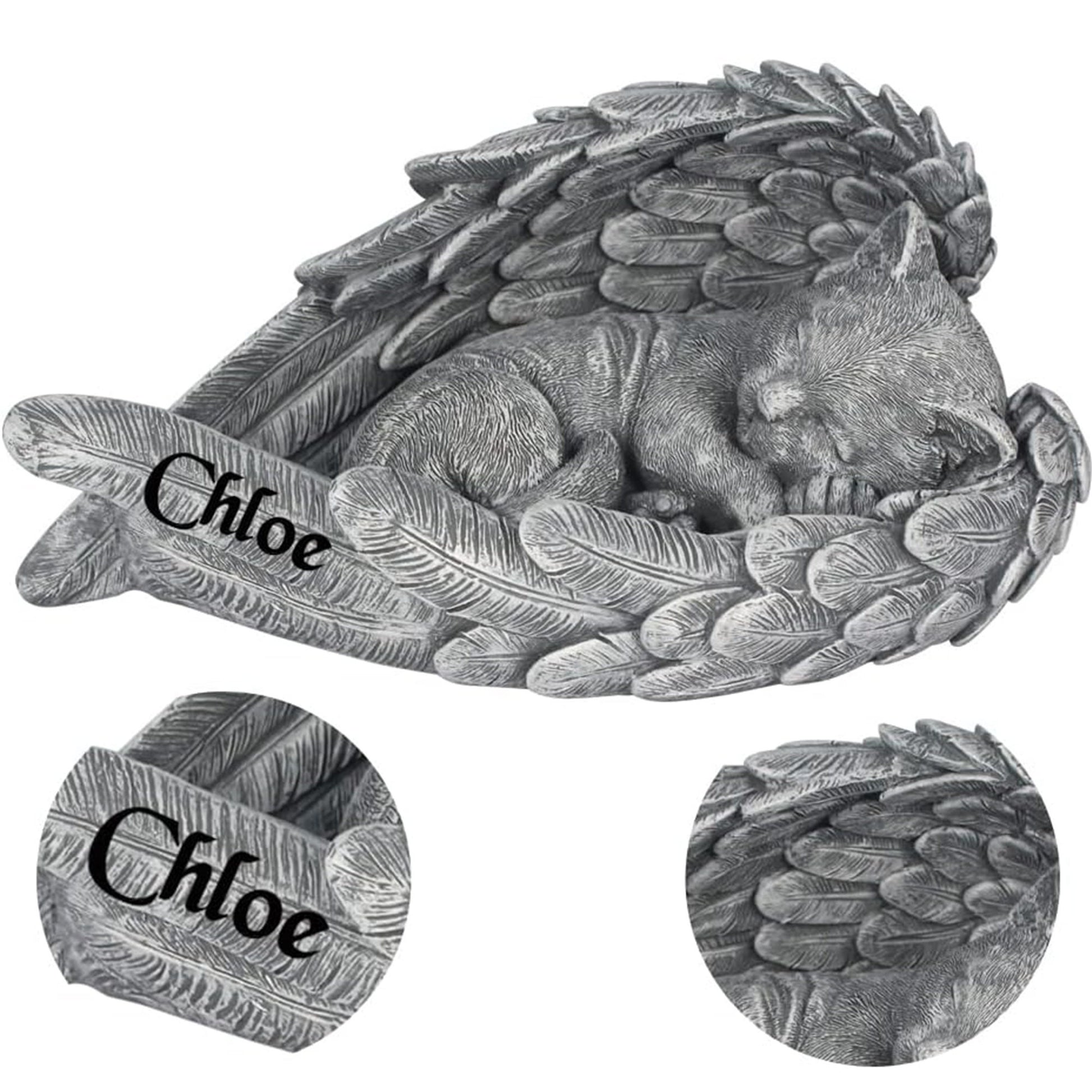 Personalized Angel Cat Memorial Stone, Loss of Cat Memorial Gift, Angel Cat Grave Markers with Name, Cat Headstone Tombstones Garden Stone