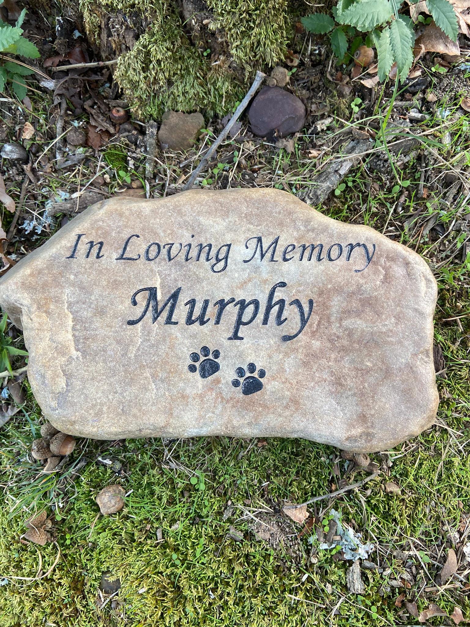 Pet Memorial Stone River Rock | Cat or Dog, Pet Lover Memorial Gift | Dog Memorial Stone Marker | Pet Headstone